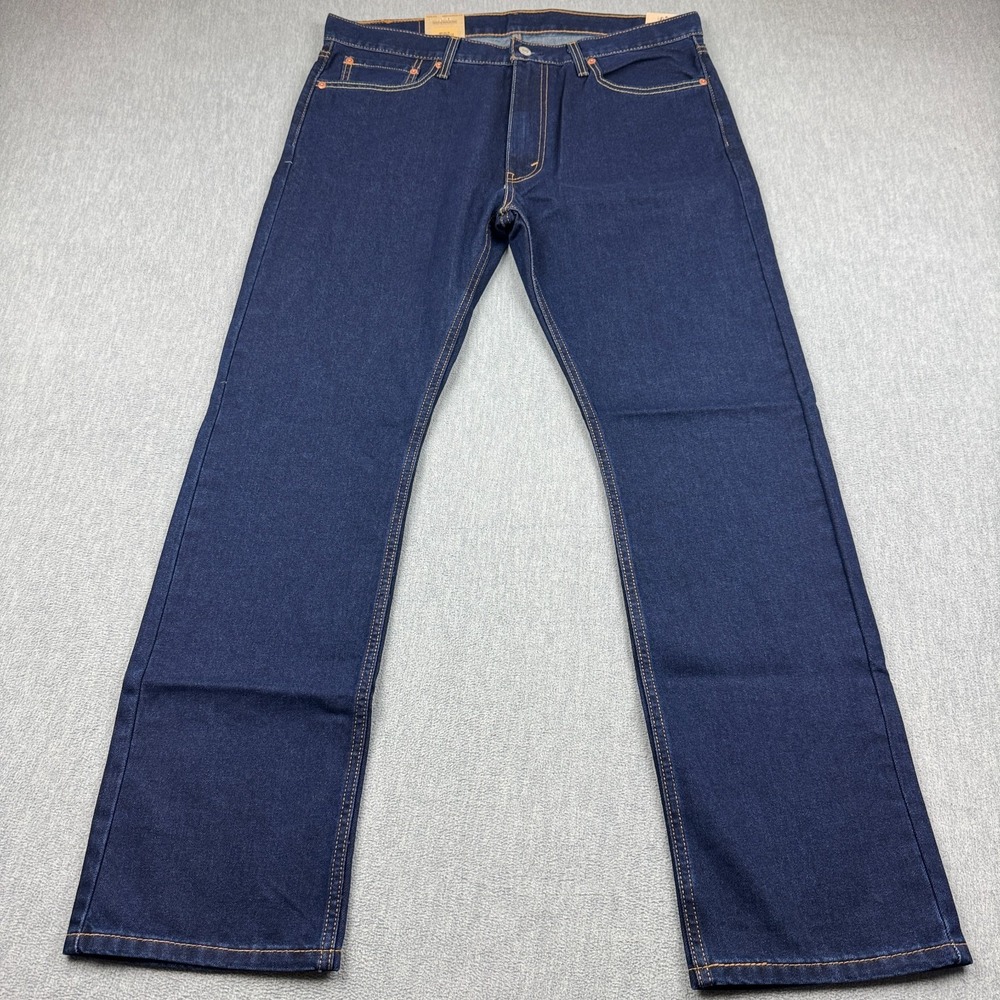 Levis 513 Jeans Mens 36x32 Blue Slim‎ Straight Medium Wash Stretch Denim NWT
